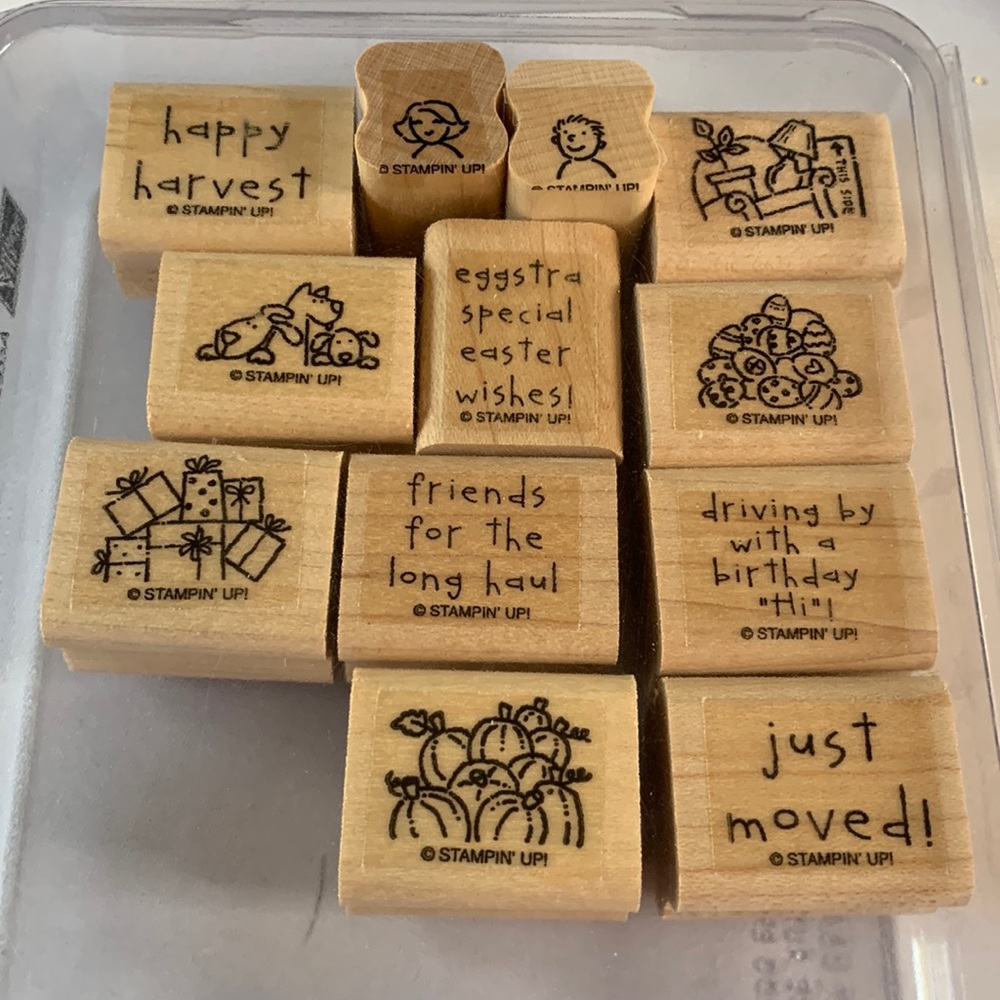 Stampin' Up LOADS OF LOVE ACCESSORIES Mounted Wood Stamp Set RETIRED